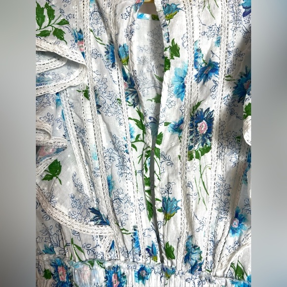 LoveShackFancy Natasha Floral Mini Dress in Blueberry Cloud Size XS - Picture 8 of 13